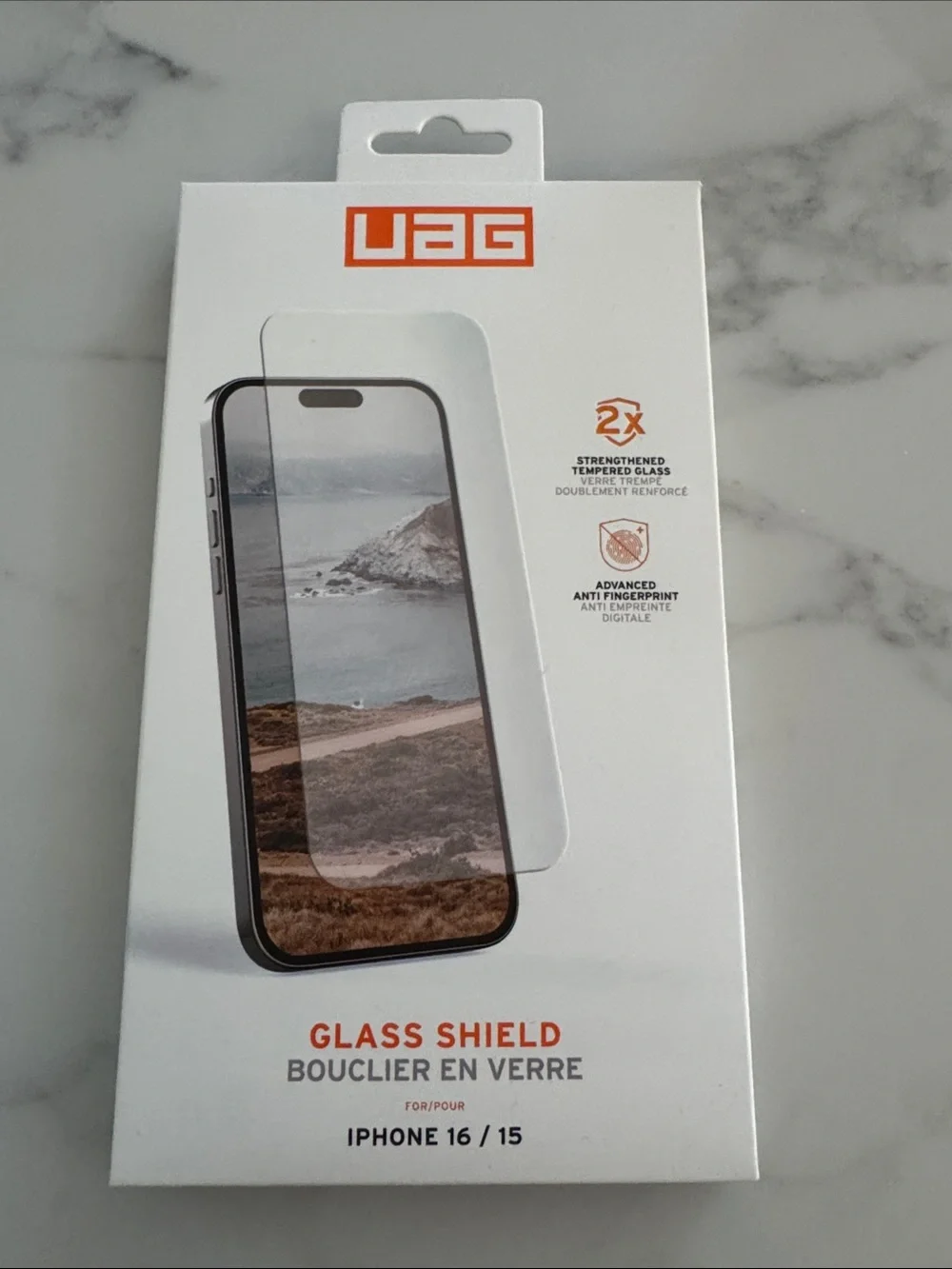 UAG Glass Shield Screen Protector — Clear with Orange Logo, Unopened!!!